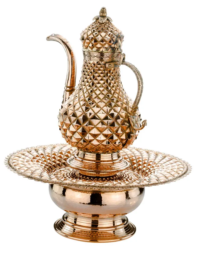 Bakır İbrik – Piramit İşlemeli